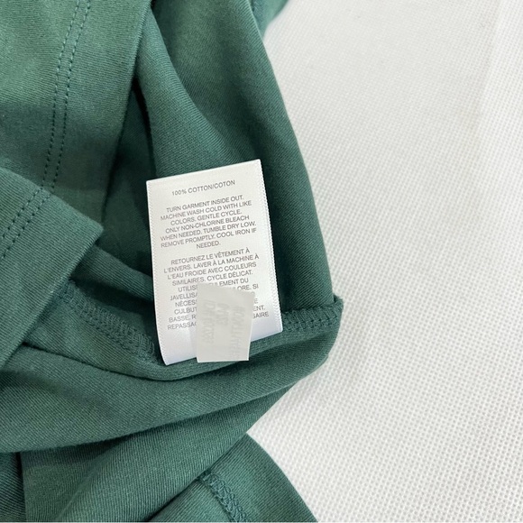 Express Green Cotton T-Shirt Leaf Print Size Medium Crew Neck Short Sleeve - Picture 2 of 4